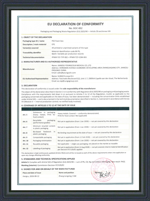Declaración UE de conformidad DOC-002