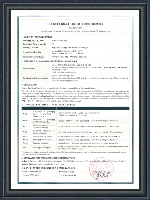 Declaración UE de conformidad DOC-003