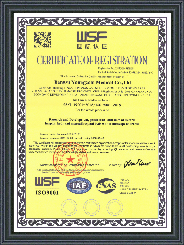 Camas de hospital con certificado ISO 9001 Youngcoln (2025)