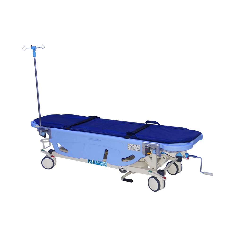 BDEC06 Carro tensor de transporte manual para pacientes médicos con barandillas ABS Tuck-Away