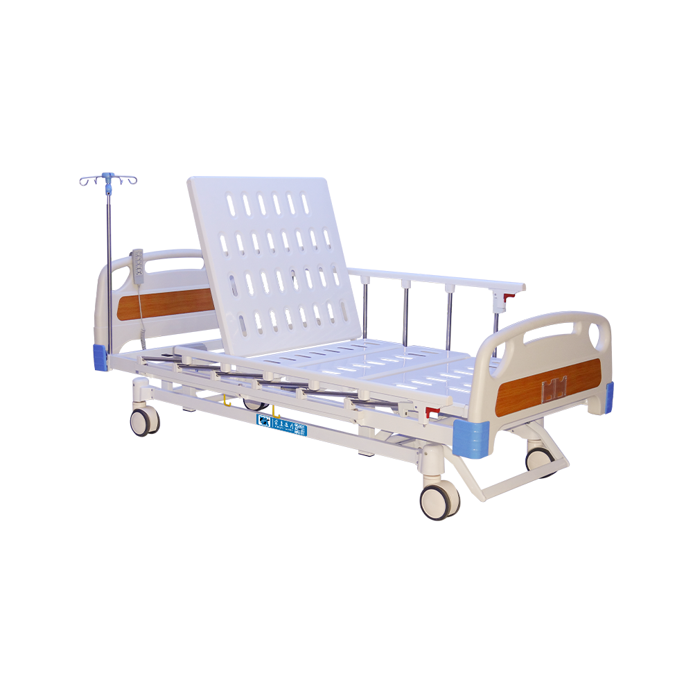 Cama de hospital eléctrica YC-E5611K con función de dirección con bloqueo central