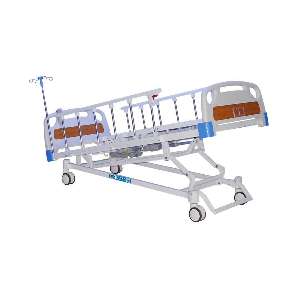 Cama de hospital eléctrica YC-E5611K con función de dirección con bloqueo central