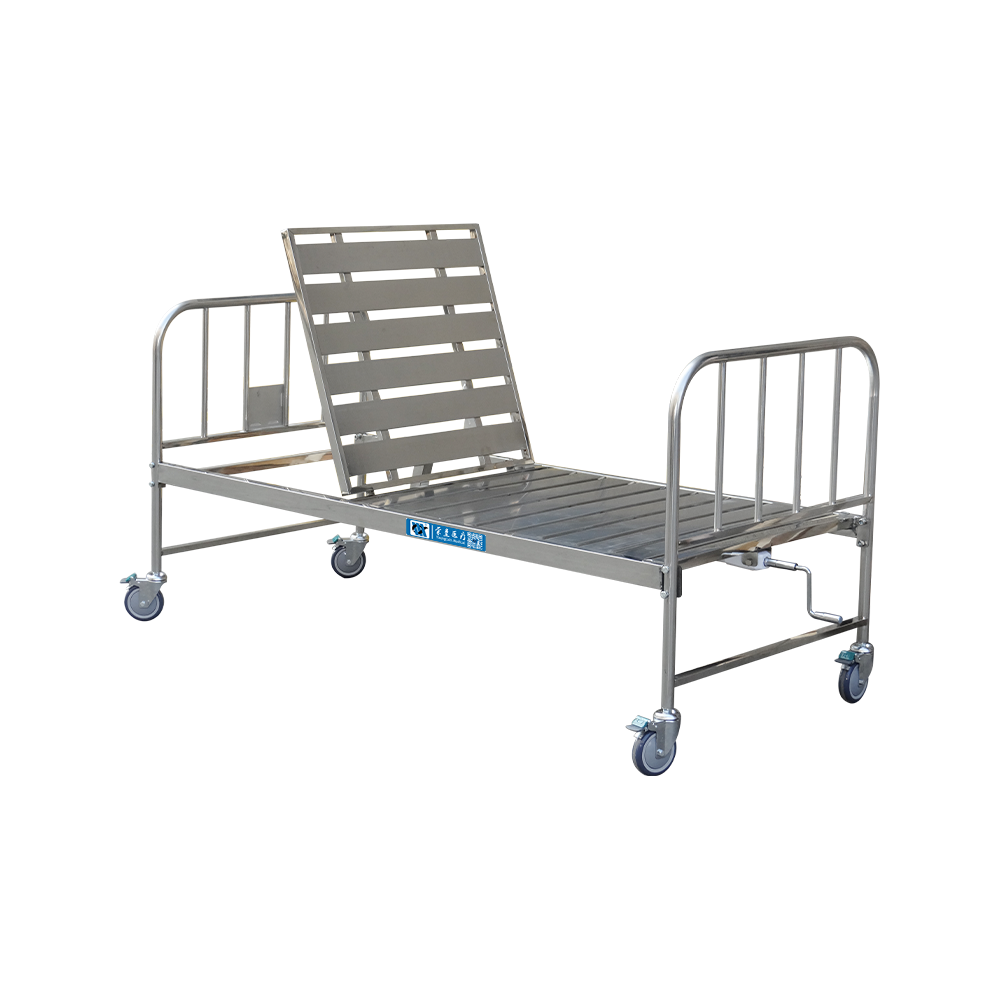 YC-T1112L Cama de hospital manual de acero inoxidable de diseño simple