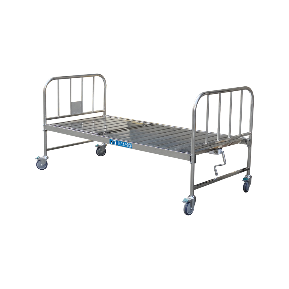 YC-T1112L Cama de hospital manual de acero inoxidable de diseño simple