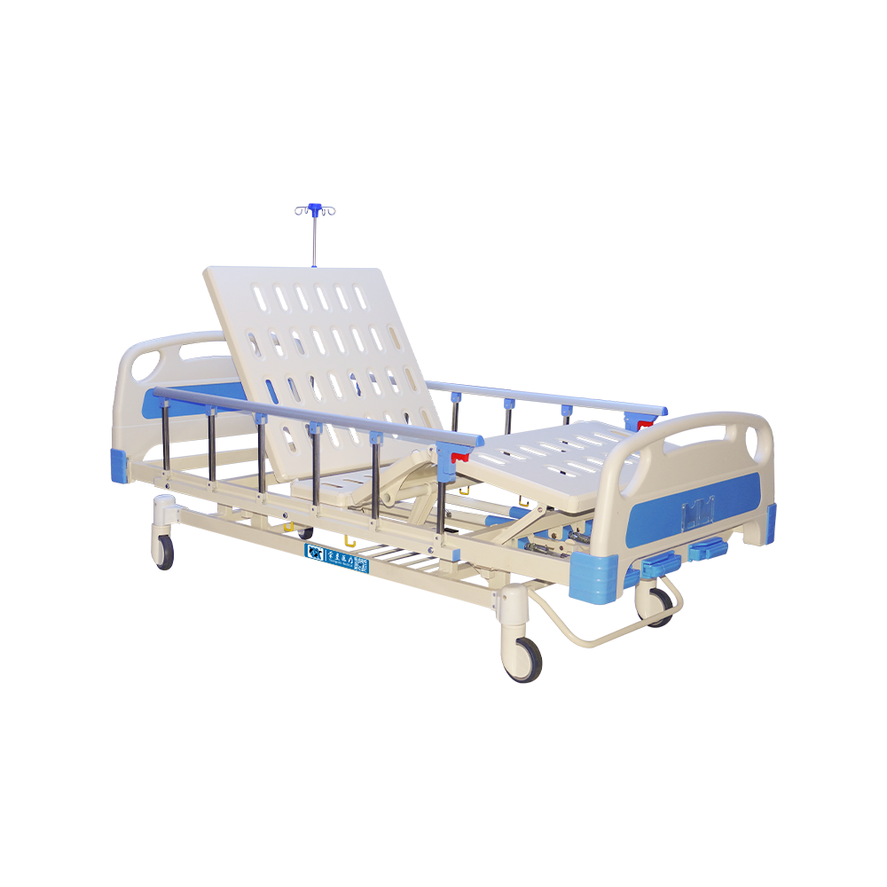 YC-T3611K Cama de hospital manual de 3 manivelas con rueda silenciosa 