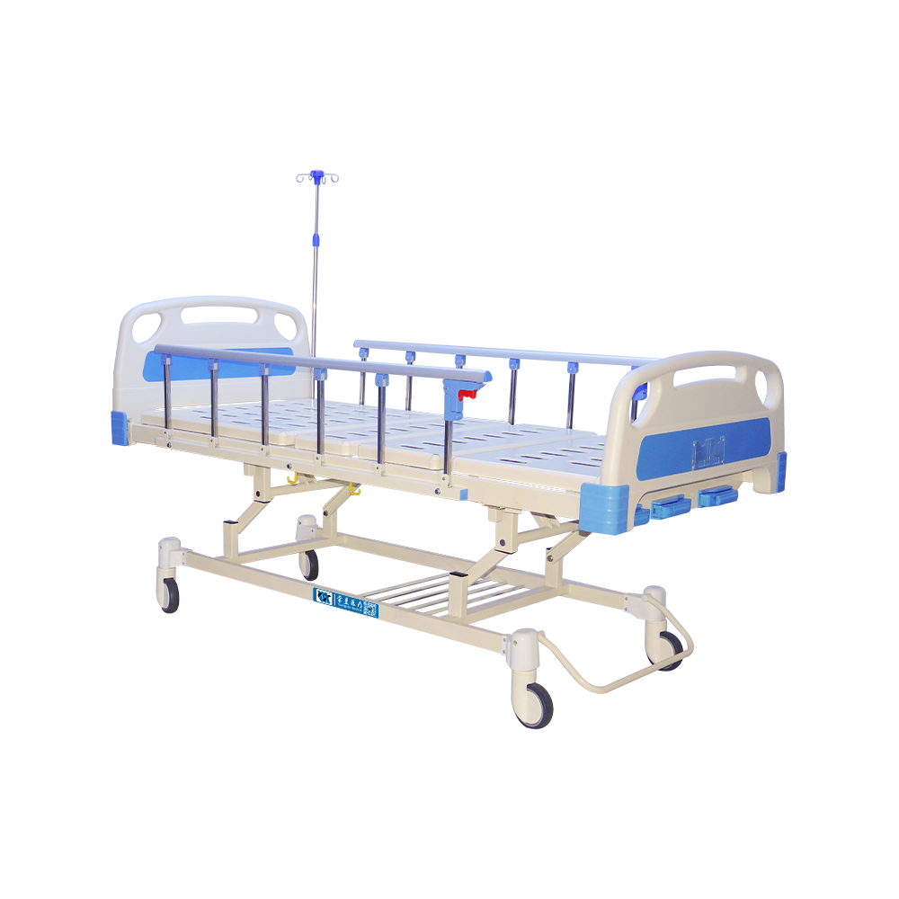 YC-T3611K Cama de hospital manual de 3 manivelas con rueda silenciosa 