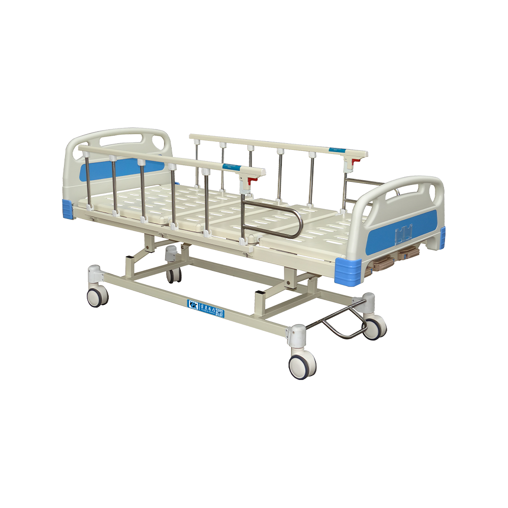 YC-T3611K Cama de hospital manual de 3 manivelas con rueda silenciosa 