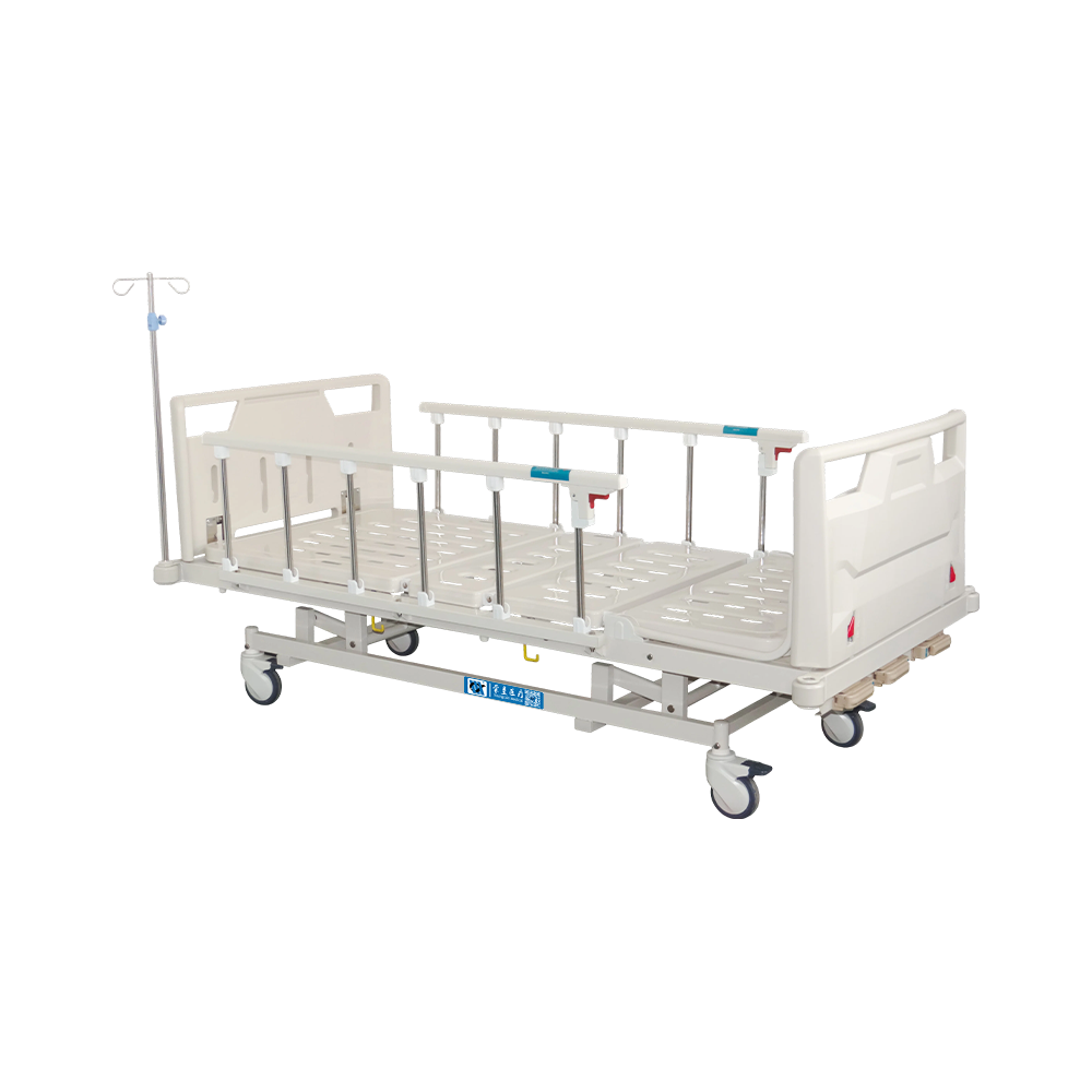YCT3611L(II) Cama hospitalaria manual de tres funciones con barandillas de acero recubiertas