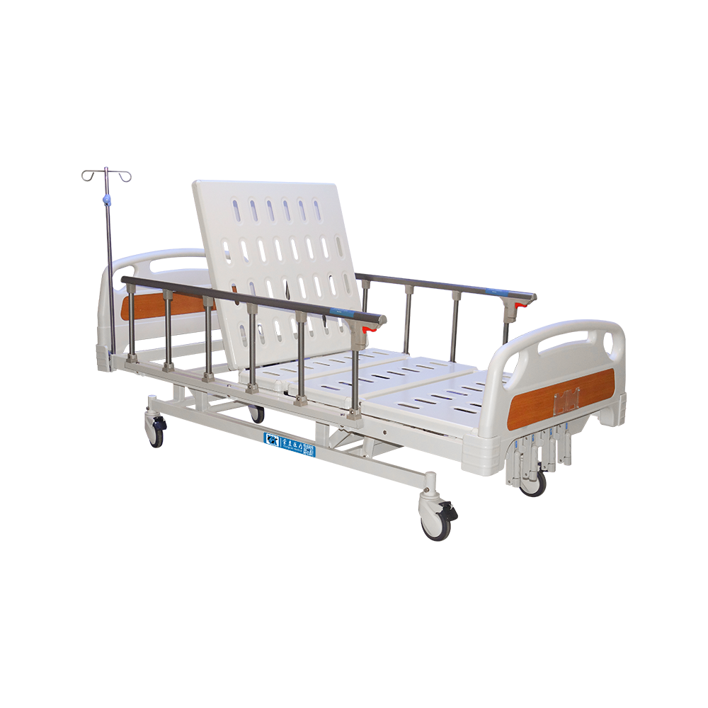 YC-T5611L Cama de hospital manual de 5 funciones con rueda silenciosa