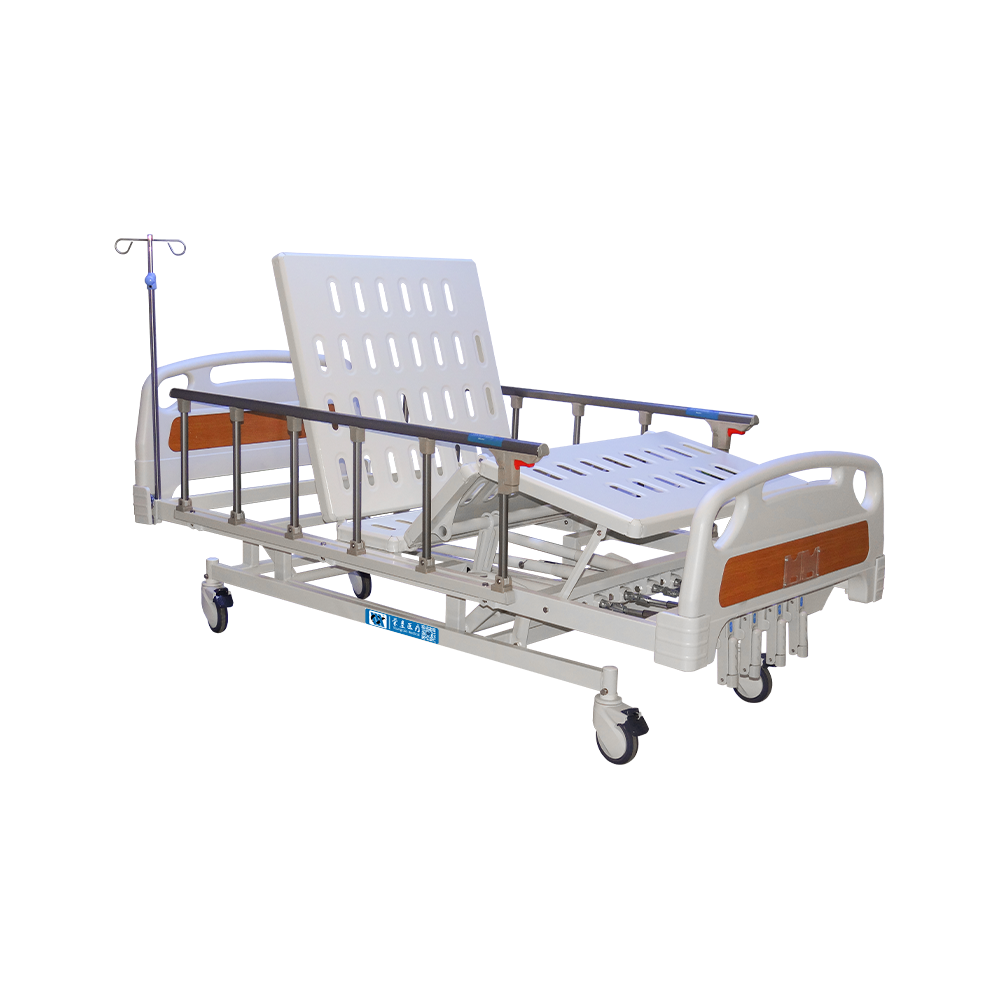 YC-T5611L Cama de hospital manual de 5 funciones con rueda silenciosa