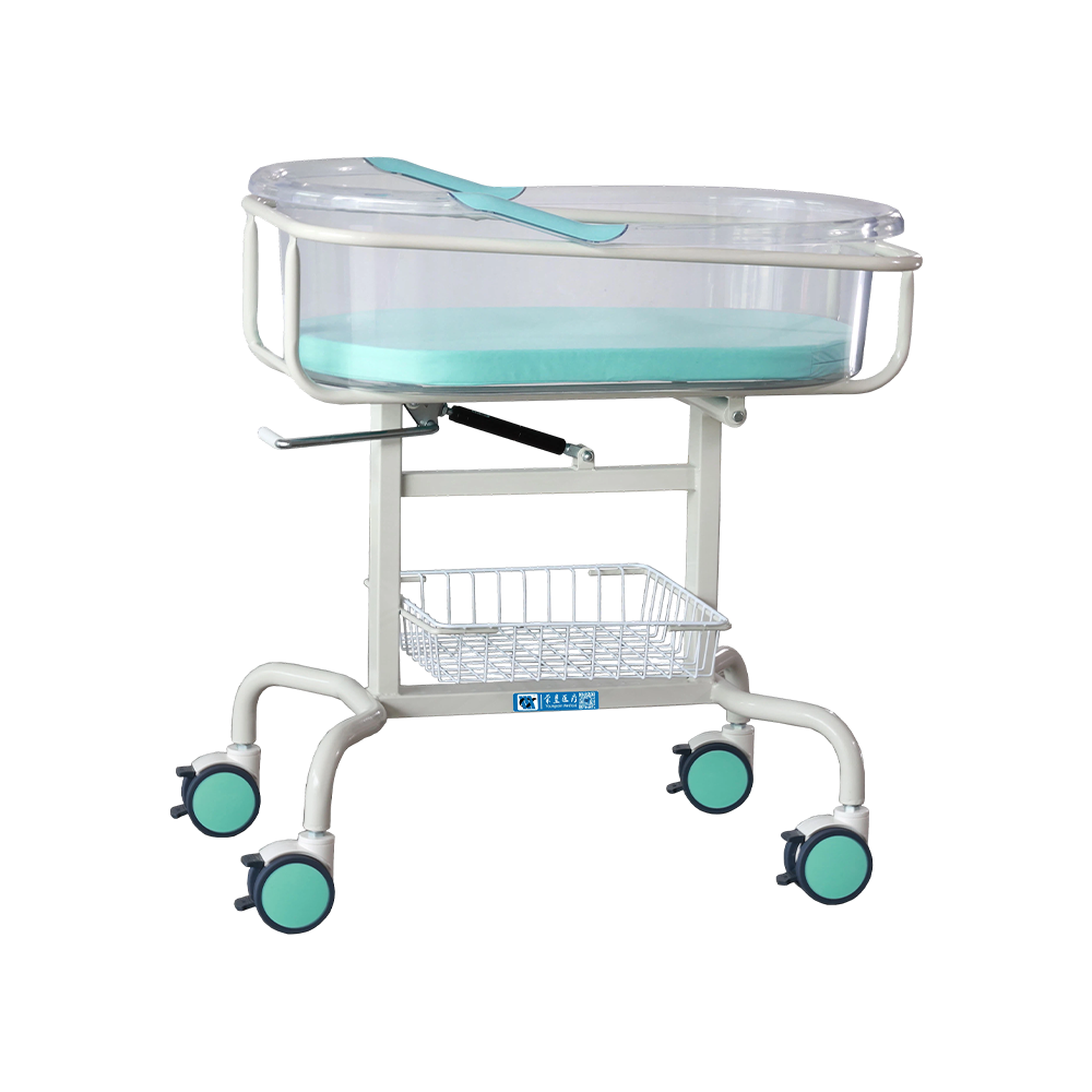 BDB07 Cuna para bebé de estilo hospitalario ajustable manual para necesidades de atención médica