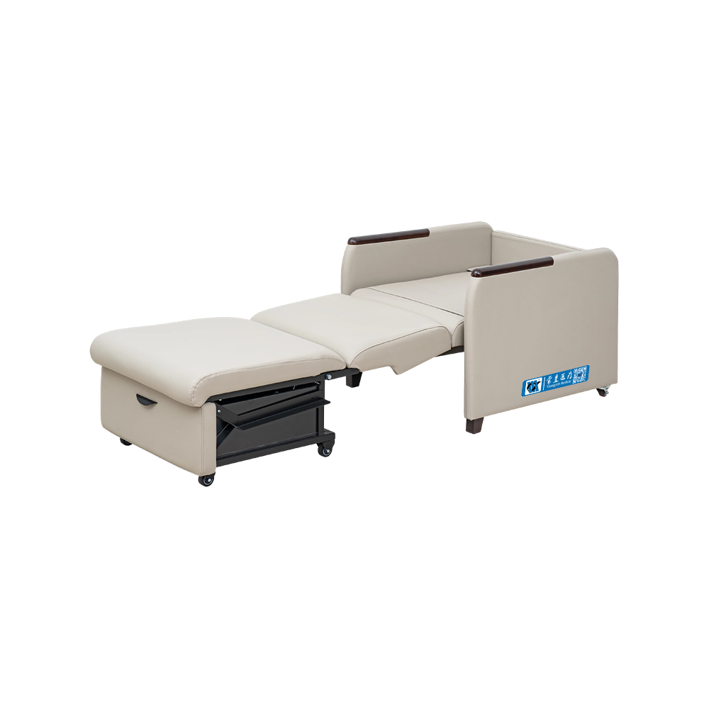 BDEC118 Silla de hospital plegable de cuero artificial de PVC con ruedas