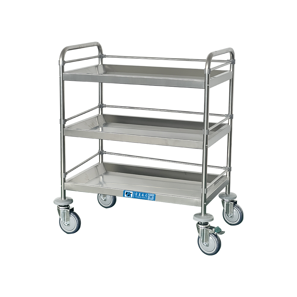 BDT202B Carro móvil liso de acero inoxidable para instrumentos medicos