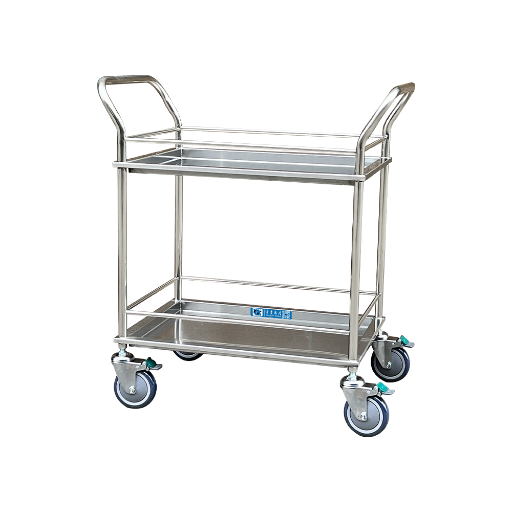 Carro de transporte de acero inoxidable BDT203A Carro para instrumentos médicos con doble asa