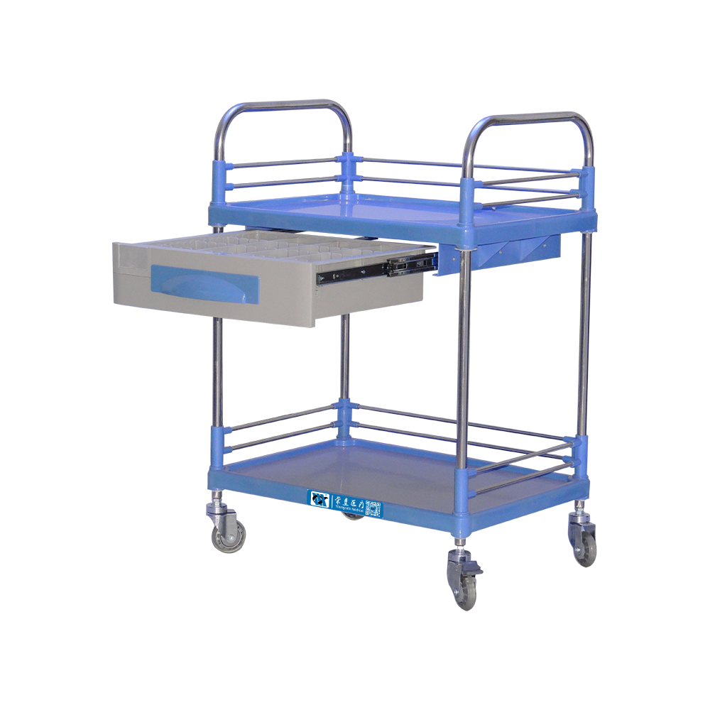 Carro de instrumentos móvil de acero inoxidable BDT206 con un solo cajón