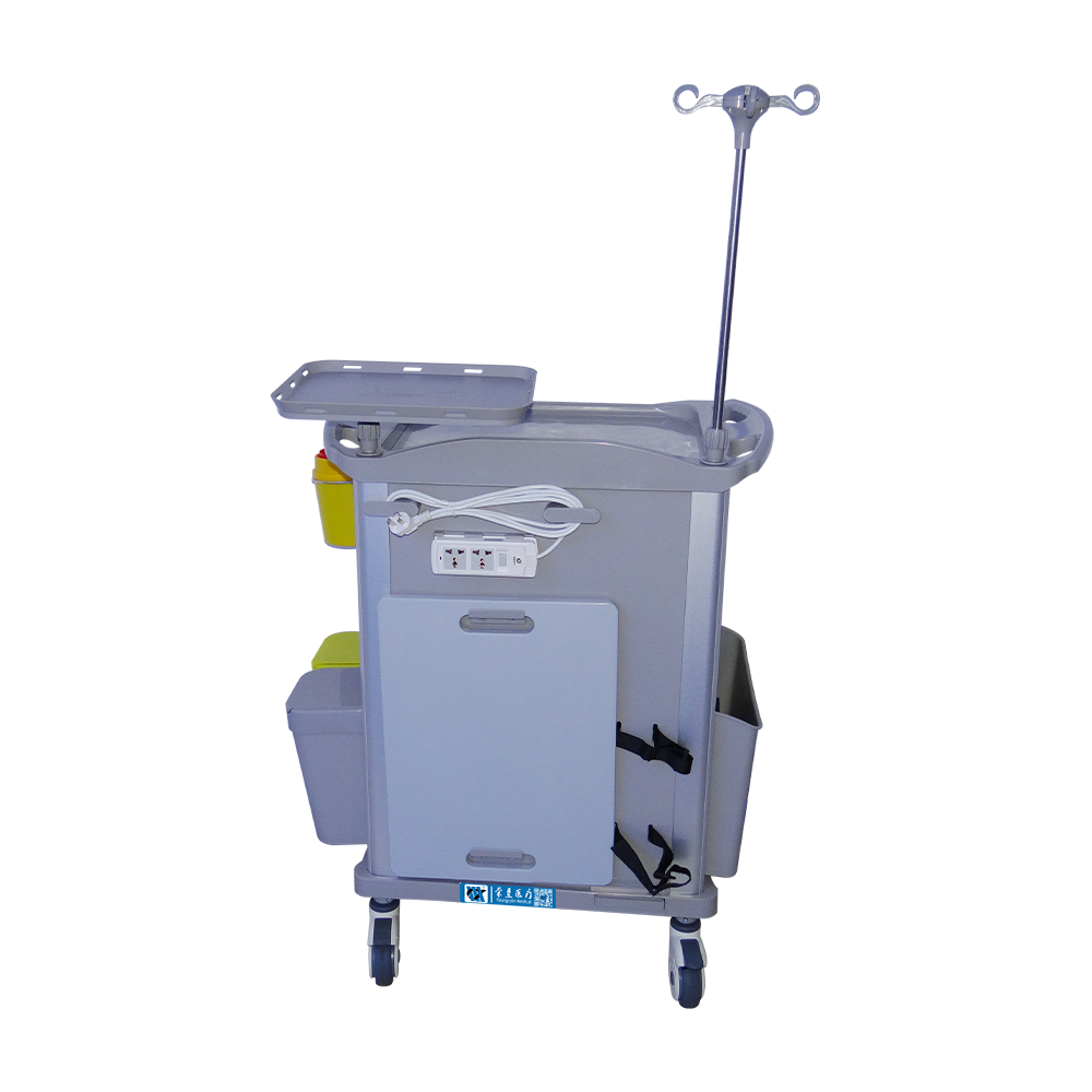BDT223 Carro móvil de emergencia para hospital con estructura de acero duradero y ABS médico