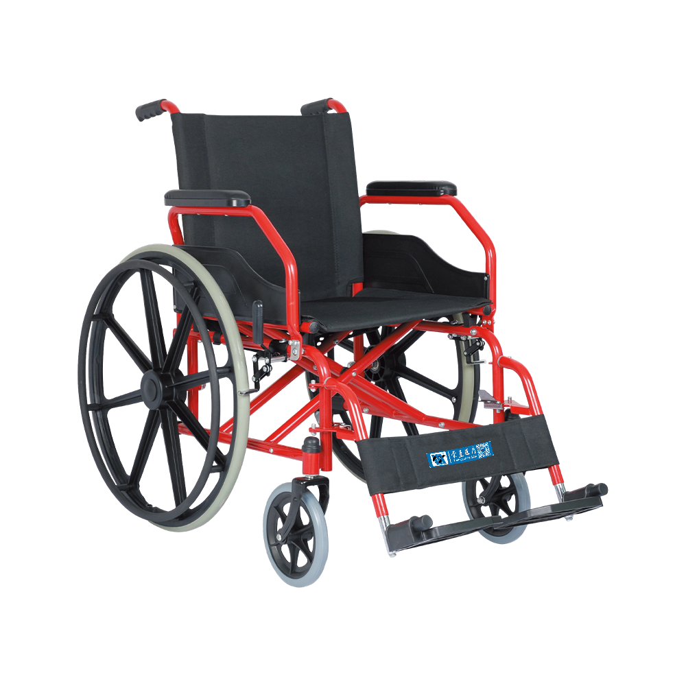 MAG Silla de ruedas manual de acero, con barra transversal doble, desmontable y ligera, ruedas de 24 pulgadas