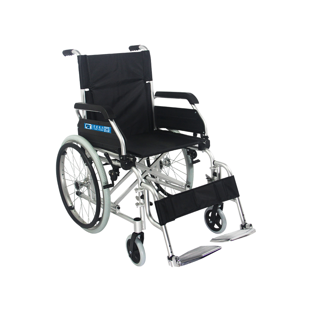 Silla de ruedas manual de aluminio médica portátil, plegable y liviana FY977LF1