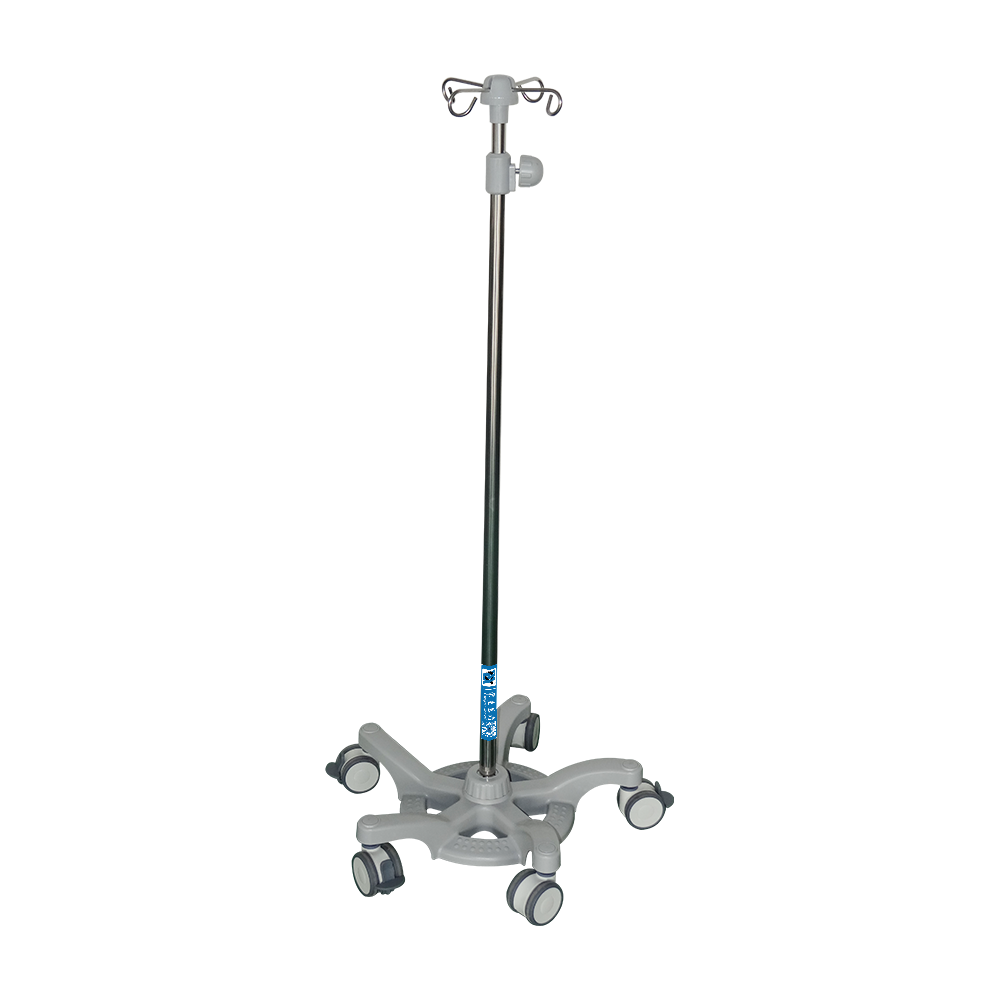 BDT222 Poste de Infusión móvil de acero inoxidable con ganchos