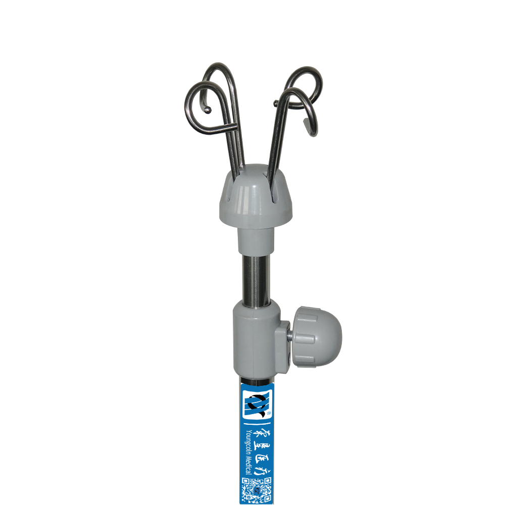 BDT222 Poste de Infusión móvil de acero inoxidable con ganchos