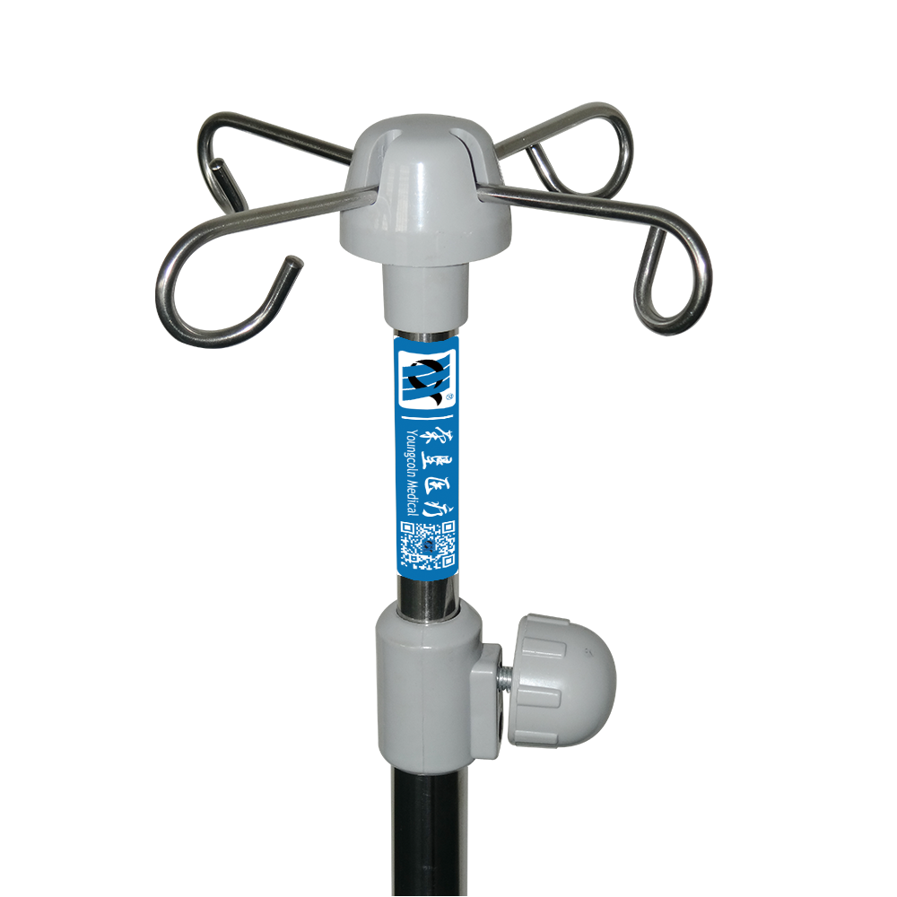 BDT222 Poste de Infusión móvil de acero inoxidable con ganchos
