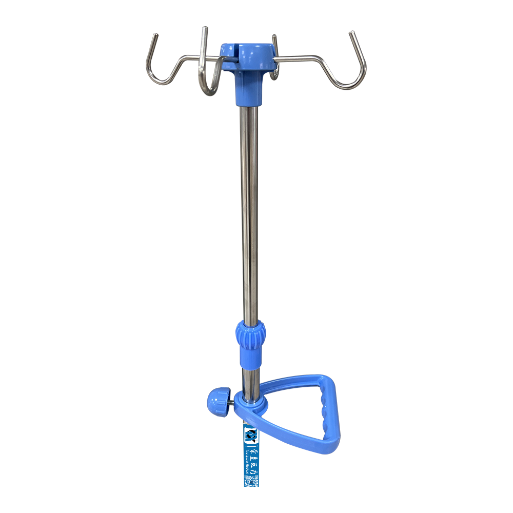 Kit de poste IV móvil de acero inoxidable BDT223 con mango de empuje
