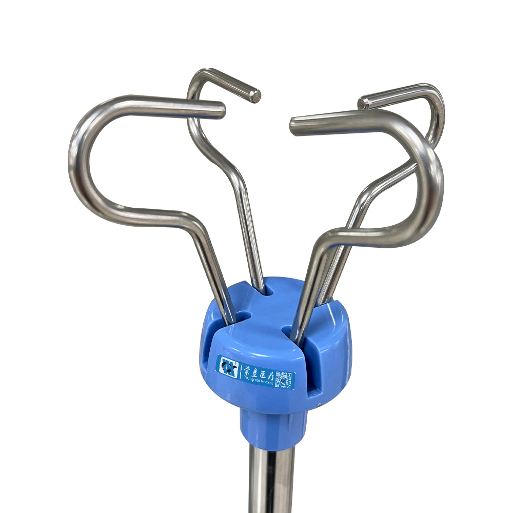 Kit de poste IV móvil de acero inoxidable BDT223 con mango de empuje