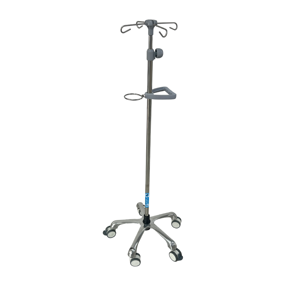 Soporte intravenoso médico móvil de acero inoxidable BDT226 con mango de empuje