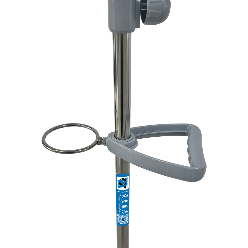Soporte intravenoso médico móvil de acero inoxidable BDT226 con mango de empuje
