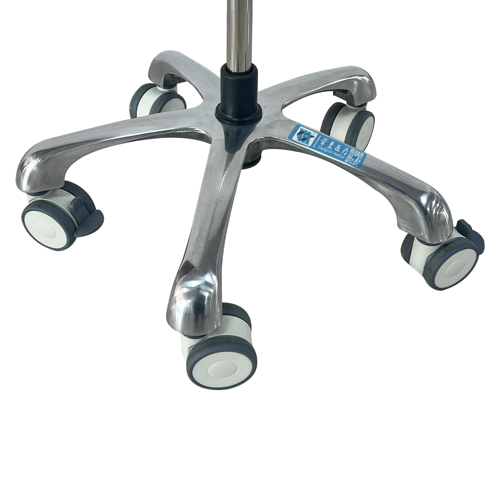Soporte intravenoso médico móvil de acero inoxidable BDT226 con mango de empuje