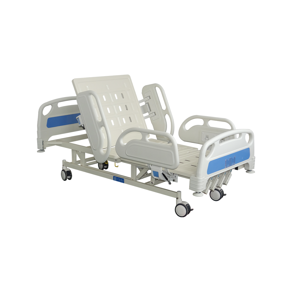 YC-T5618L Cama de hospital manual de 5 funciones con parachoques de esquina