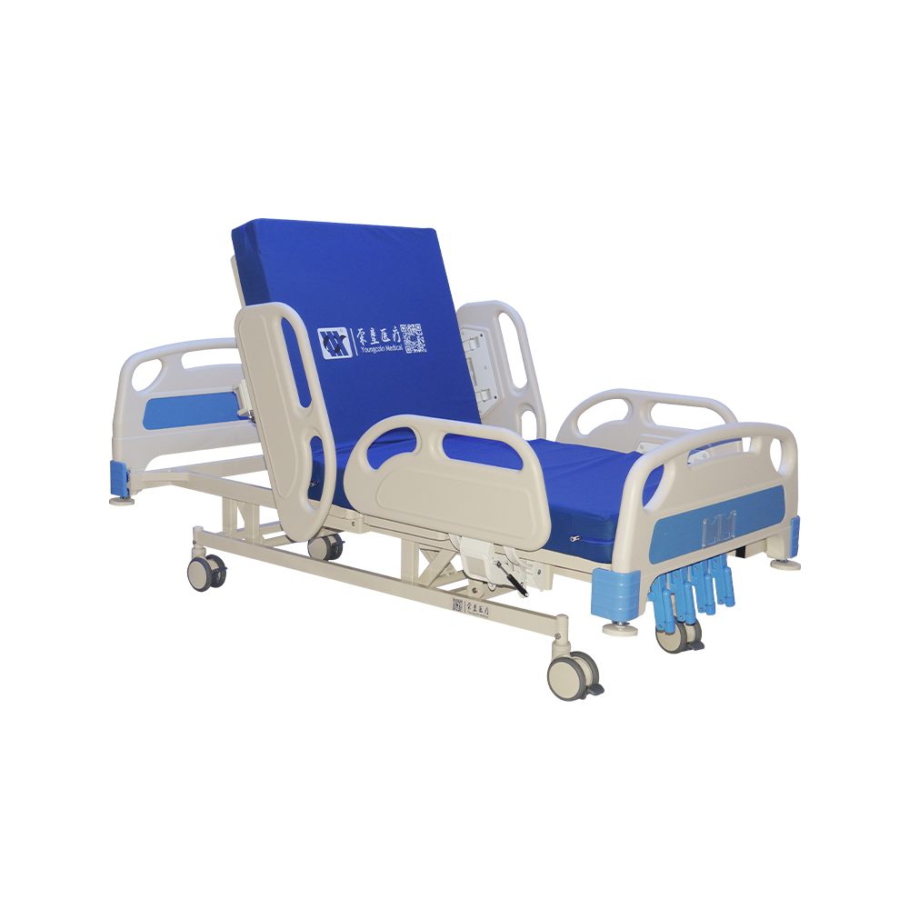 YC-T5618L Cama de hospital manual de 5 funciones con parachoques de esquina