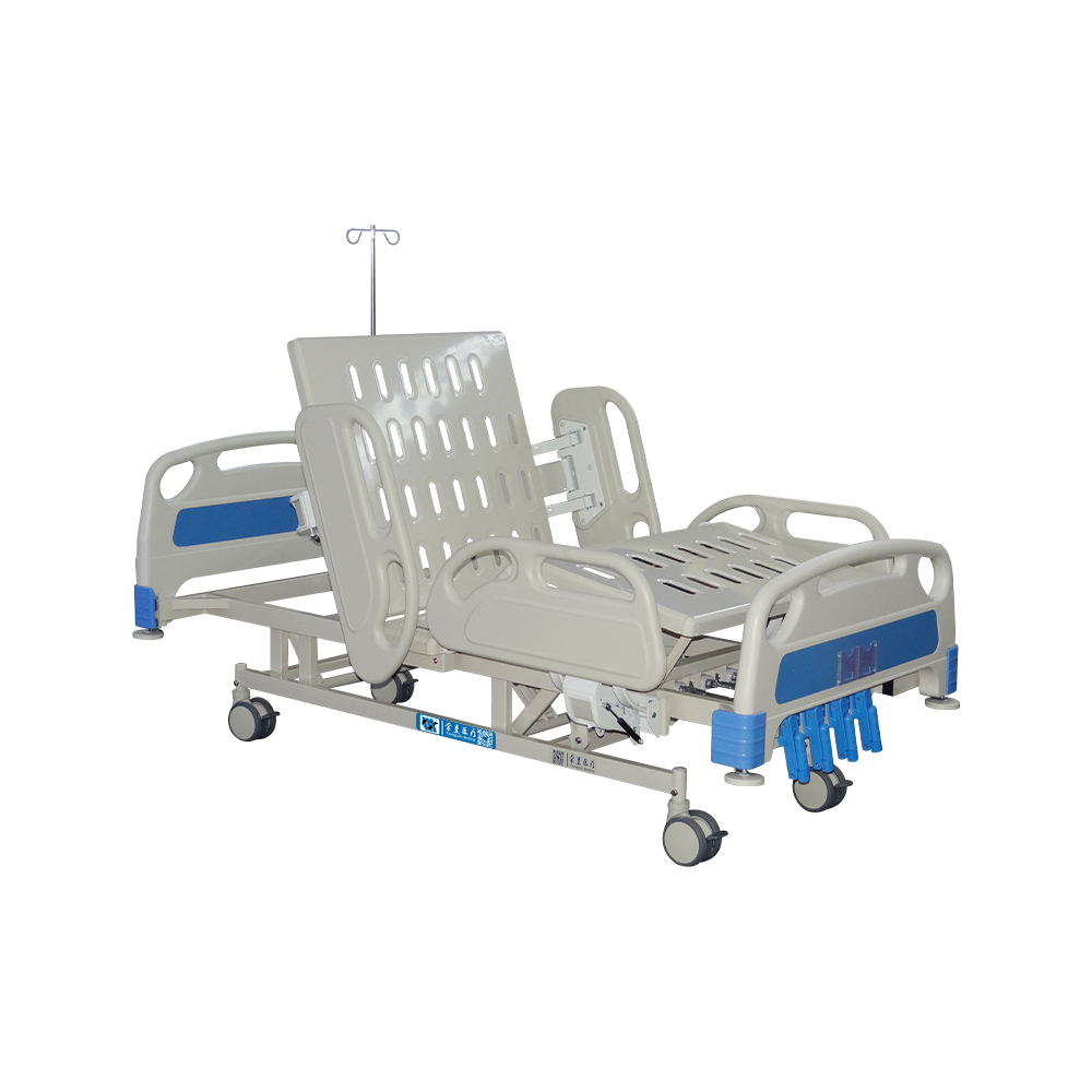 YC-T5618L Cama de hospital manual de 5 funciones con parachoques de esquina