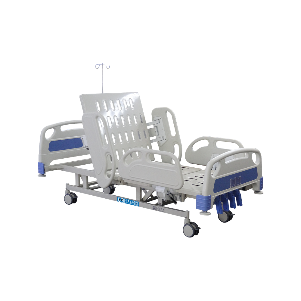 YC-T5618L Cama de hospital manual de 5 funciones con parachoques de esquina