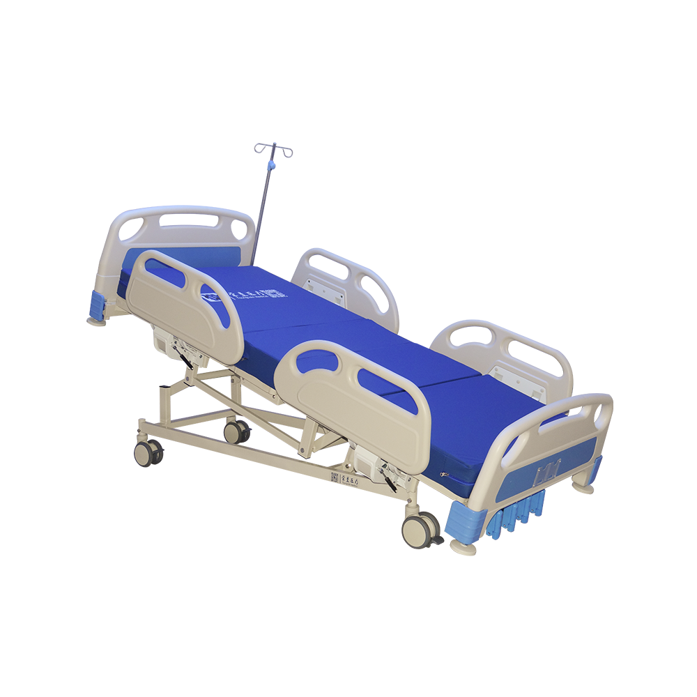 YC-T5618L Cama de hospital manual de 5 funciones con parachoques de esquina