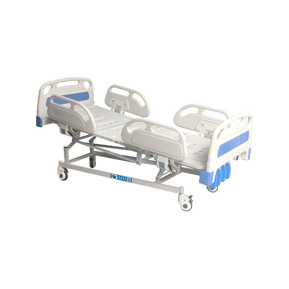 YC-T5618L Cama de hospital manual de 5 funciones con parachoques de esquina