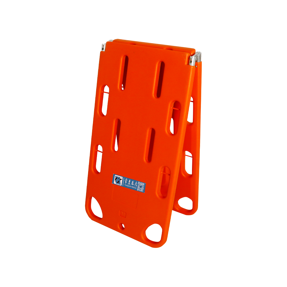 Tabla espinal portátil de plástico plegable de emergencia BDST306 de 2 pliegues