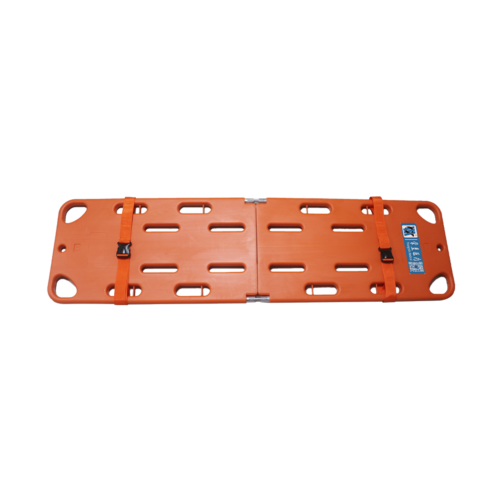 Tabla espinal portátil de plástico plegable de emergencia BDST306 de 2 pliegues