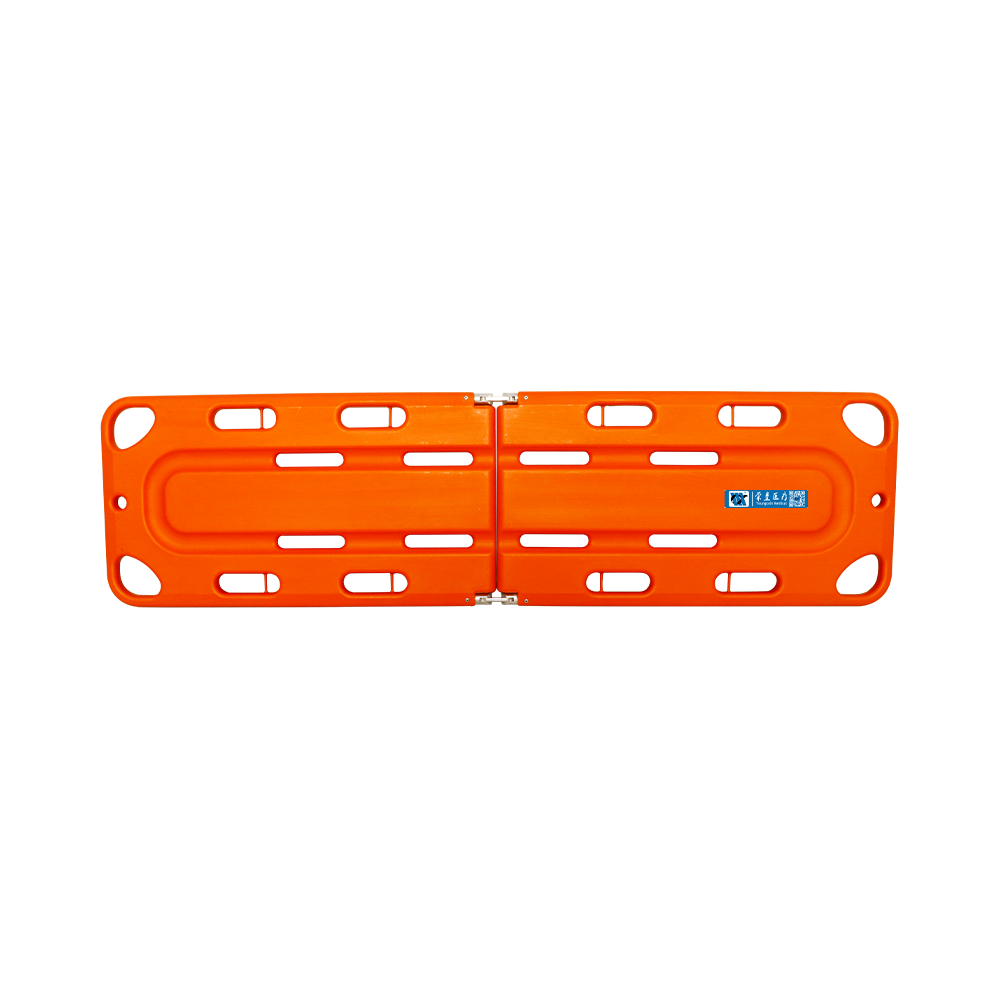 Tabla espinal portátil de plástico plegable de emergencia BDST306 de 2 pliegues