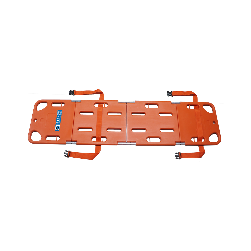 Tabla espinal portátil de plástico plegable de emergencia BDST307 de 4 pliegues