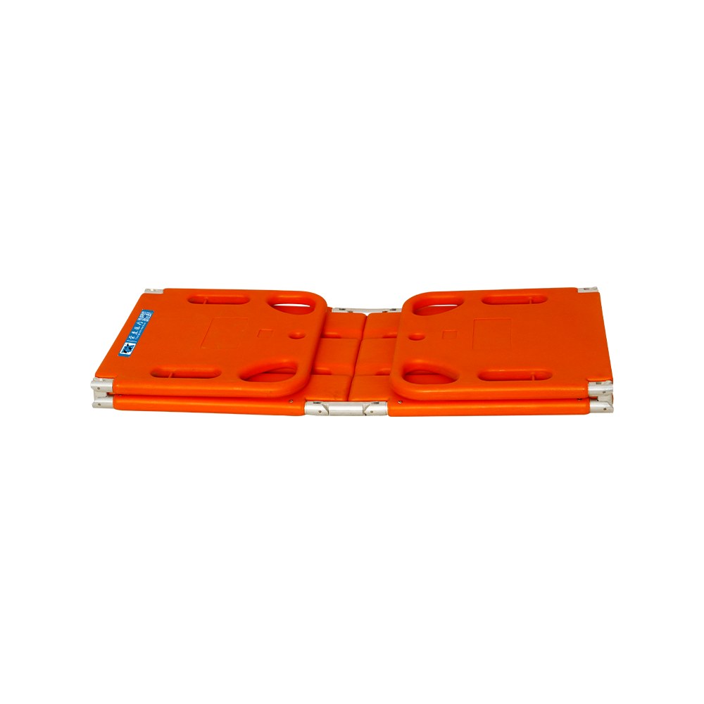 Tabla espinal portátil de plástico plegable de emergencia BDST307 de 4 pliegues