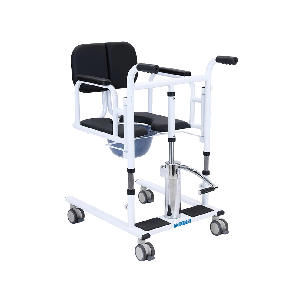 Silla de ducha con cómoda de transferencia y ayuda para caminar manual de acero FY-YW08