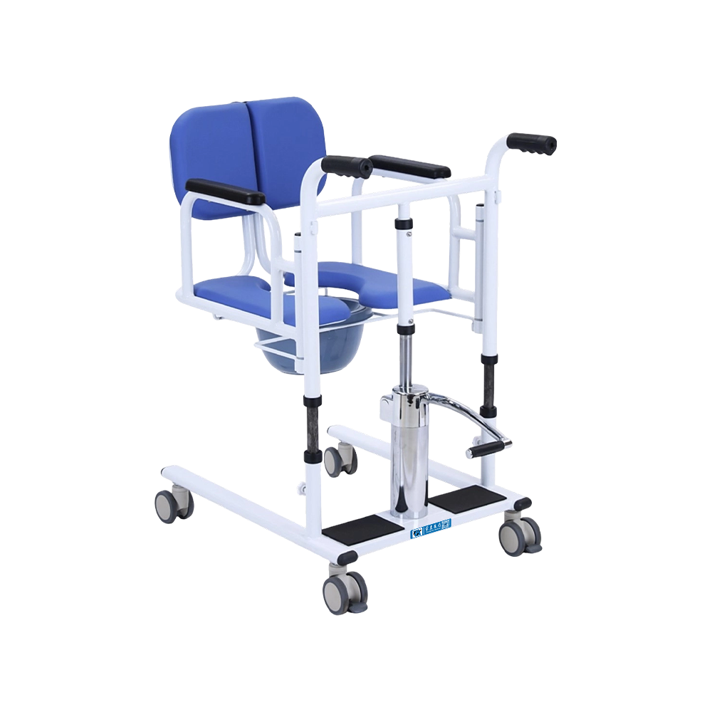 Silla de ducha con cómoda de transferencia y ayuda para caminar manual de acero FY-YW08