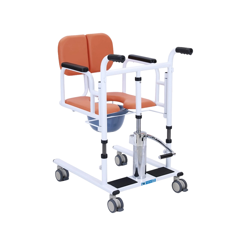Silla de ducha con cómoda de transferencia y ayuda para caminar manual de acero FY-YW08