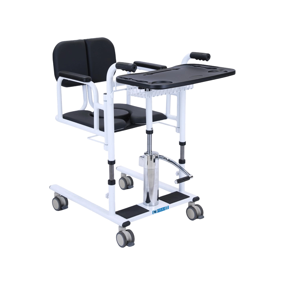 Silla de ducha con cómoda de transferencia y ayuda para caminar manual de acero FY-YW08