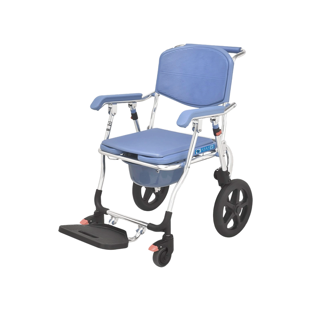 FY697LF1 Silla de inodoro plegable de aluminio con asiento EVA, para transferencia y ayuda a la movilidad