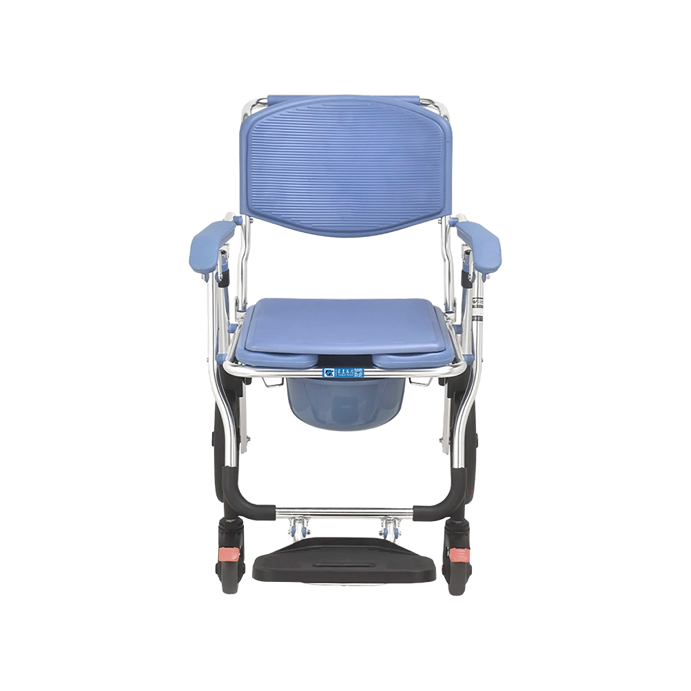 FY697LF1 Silla de inodoro plegable de aluminio con asiento EVA, para transferencia y ayuda a la movilidad