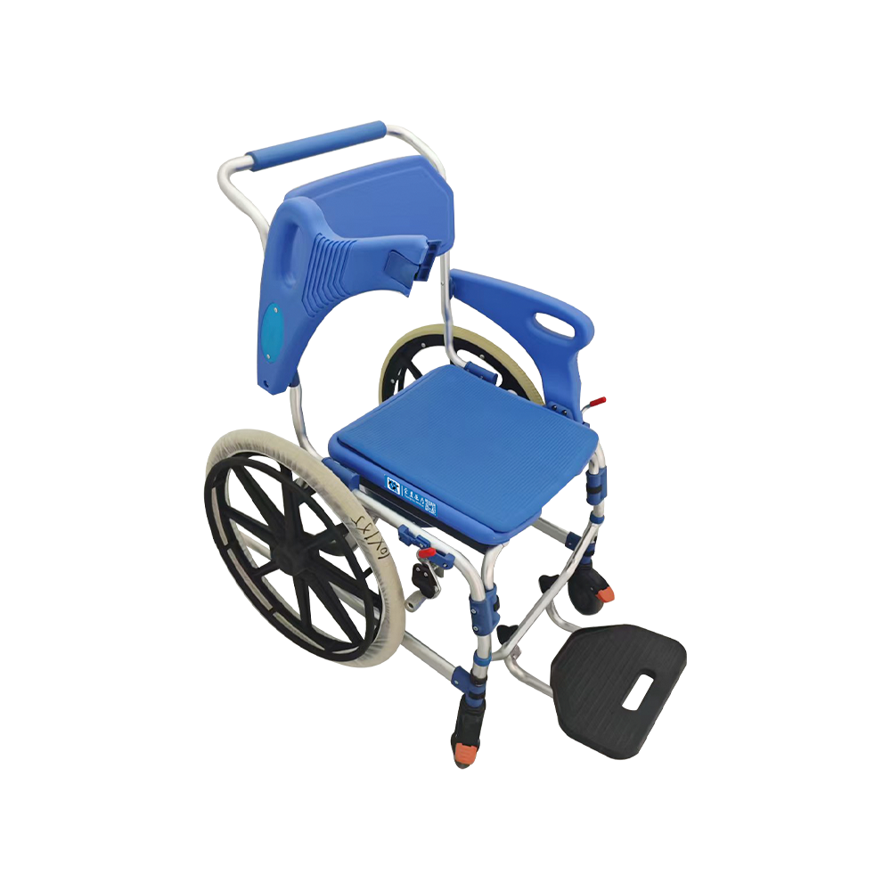 FY697LF2 Silla de inodoro plegable de aluminio con asiento EVA, para transferencia y ayuda a la movilidad